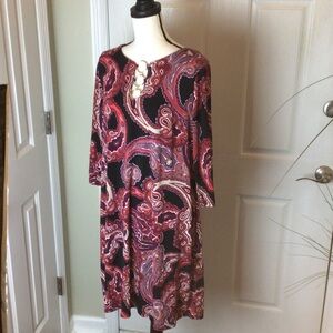 Paisley maroon and black dress